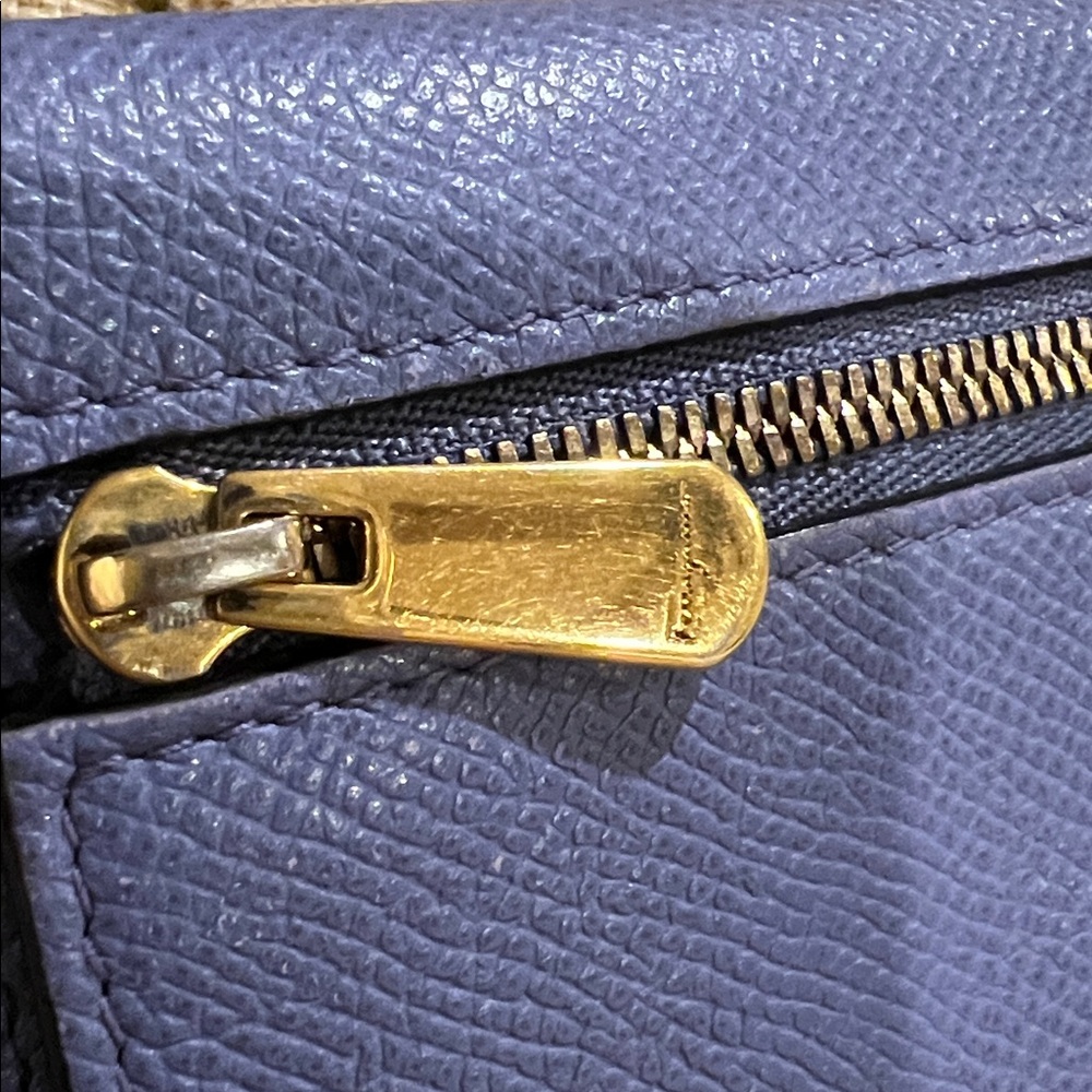 Salvatore Ferragamo Periwinkle Wallet with Gold Accent - Picture 7 of 8